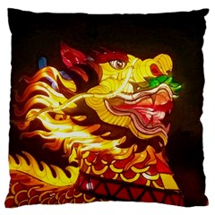 Dragon Lights Ki Rin Large Flano Cushion Case (two Sides) by Riverwoman