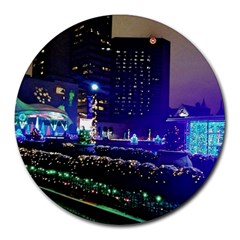 Columbus Commons Lights Round Mousepads by Riverwoman