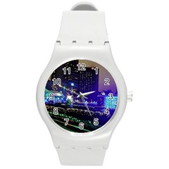 Columbus Commons Lights Round Plastic Sport Watch (m)