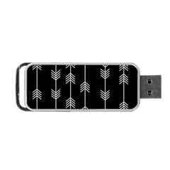 Black And White Abstract Pattern Portable Usb Flash (one Side) by Valentinaart