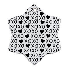 Xo Valentines Day Pattern Snowflake Ornament (two Sides) by Valentinaart