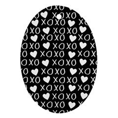 Xo Valentines Day Pattern Ornament (oval) by Valentinaart