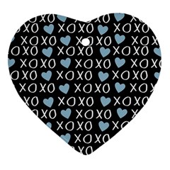 Xo Valentines Day Pattern Heart Ornament (two Sides) by Valentinaart