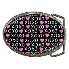 Xo Valentines Day Pattern Belt Buckles by Valentinaart