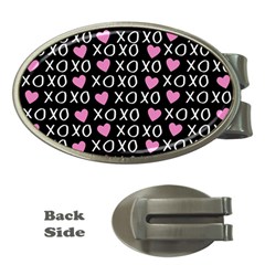 Xo Valentines Day Pattern Money Clips (oval)  by Valentinaart