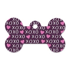 Xo Valentines Day Pattern Dog Tag Bone (one Side)