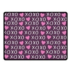 Xo Valentines Day Pattern Double Sided Fleece Blanket (small)  by Valentinaart