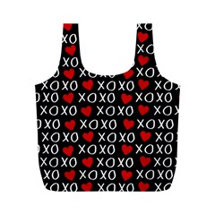 Xo Valentines Day Pattern Full Print Recycle Bag (m)