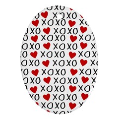 Xo Valentines Day Pattern Oval Ornament (two Sides) by Valentinaart