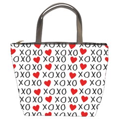 Xo Valentines Day Pattern Bucket Bag by Valentinaart