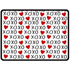 Xo Valentines Day Pattern Double Sided Fleece Blanket (large)  by Valentinaart