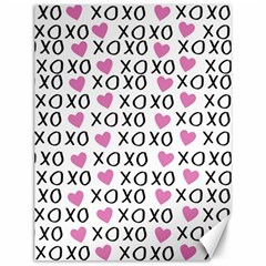 Xo Valentines Day Pattern Canvas 12  X 16  by Valentinaart