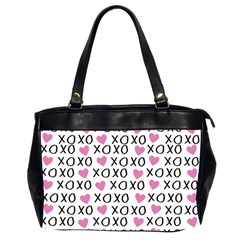 Xo Valentines Day Pattern Oversize Office Handbag (2 Sides) by Valentinaart