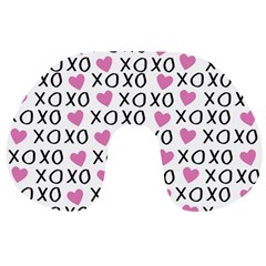 Xo Valentines Day Pattern Travel Neck Pillows by Valentinaart