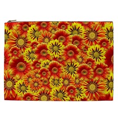 Brilliant Orange And Yellow Daisies Cosmetic Bag (xxl) by retrotoomoderndesigns