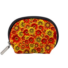 Brilliant Orange And Yellow Daisies Accessory Pouch (Small)