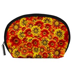 Brilliant Orange And Yellow Daisies Accessory Pouch (Large)
