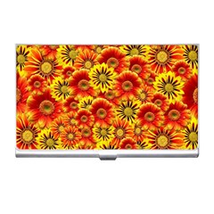 Brilliant Orange And Yellow Daisies Business Card Holder