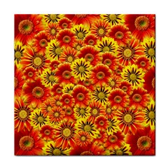 Brilliant Orange And Yellow Daisies Face Towel