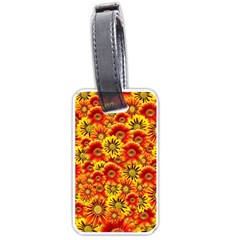 Brilliant Orange And Yellow Daisies Luggage Tags (One Side) 