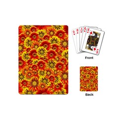 Brilliant Orange And Yellow Daisies Playing Cards (Mini)