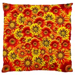 Brilliant Orange And Yellow Daisies Large Cushion Case (Two Sides)