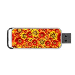 Brilliant Orange And Yellow Daisies Portable USB Flash (One Side)
