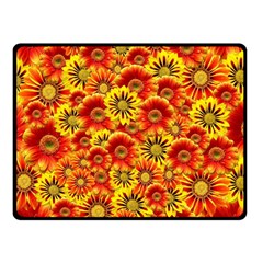 Brilliant Orange And Yellow Daisies Double Sided Fleece Blanket (Small) 