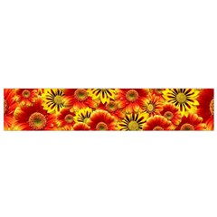 Brilliant Orange And Yellow Daisies Small Flano Scarf by retrotoomoderndesigns