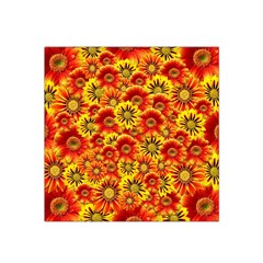 Brilliant Orange And Yellow Daisies Satin Bandana Scarf