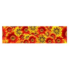 Brilliant Orange And Yellow Daisies Satin Scarf (Oblong)