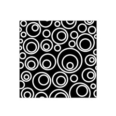 Abstract White On Black Circles Design Satin Bandana Scarf by LoolyElzayat