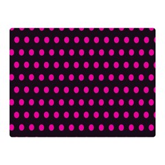 Pink Black Polka Dots Double Sided Flano Blanket (mini)  by retrotoomoderndesigns