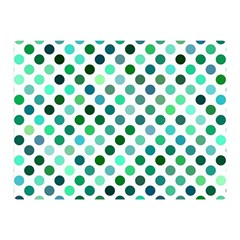 Shades Of Green Polka Dots Double Sided Flano Blanket (mini)  by retrotoomoderndesigns