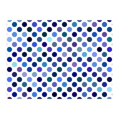 Shades Of Blue Polka Dots Double Sided Flano Blanket (mini)  by retrotoomoderndesigns