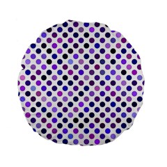 Shades Of Purple Polka Dots Standard 15  Premium Flano Round Cushions by retrotoomoderndesigns