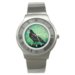 Raven - In Green - Stainless Steel Watch by WensdaiAmbrose