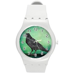 Raven - In Green - Round Plastic Sport Watch (m) by WensdaiAmbrose