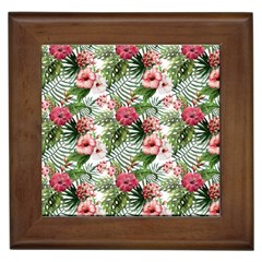 Tropical flowers Framed Tiles