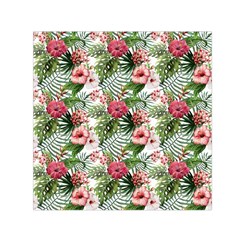 Tropical flowers Small Satin Scarf (Square)