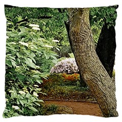 Garden Of The Phoenix Large Cushion Case (one Side) by Riverwoman