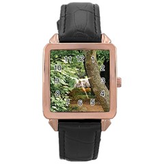 Garden Of The Phoenix Rose Gold Leather Watch  by Riverwoman