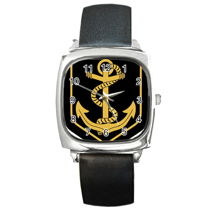 French Maritime Gendarmerie Insignia Square Metal Watch