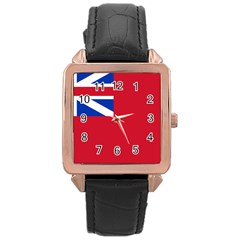 British Red Ensign, 1707–1801 Rose Gold Leather Watch  by abbeyz71