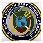 Seal of United States Navy Expeditionary Combat Command Large Cushion Case (Two Sides) Front