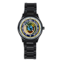 Seal Of United States Navy Expeditionary Combat Command Stainless Steel Round Watch by abbeyz71