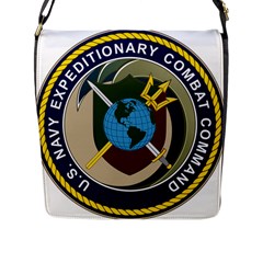 Seal Of United States Navy Expeditionary Combat Command Flap Closure Messenger Bag (l) by abbeyz71