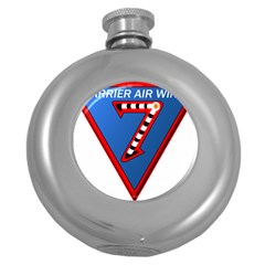 Patch Insignia Of United States Navy Aircraft Carrier Air Wing Seven Round Hip Flask (5 Oz) by abbeyz71