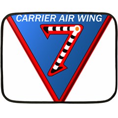 Patch Insignia Of United States Navy Aircraft Carrier Air Wing Seven Fleece Blanket (mini) by abbeyz71