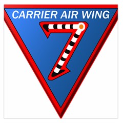 Patch Insignia Of United States Navy Aircraft Carrier Air Wing Seven Large Satin Scarf (square) by abbeyz71